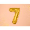 PartyDeco Foliový balón číslo 7, 35cm zlatý