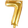 PartyDeco Foliový balón číslo 7, 35cm zlatý