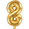 PartyDeco Foliový balón číslo 8, 35cm zlatý