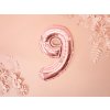 PartyDeco Foliový balón číslo 9, 35cm rose zlatý