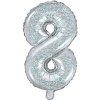 PartyDeco Foliový balón číslo 8, 35cm holographic