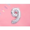 PartyDeco Foliový balón číslo 9, 35cm holographic