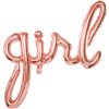 PartyDeco Foliový balón Girl rose zlatý 77x70cm