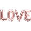 PartyDeco Foliový balón Love 140x35cm rose zlatý