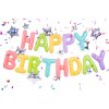 PartyDeco Foliový balón Happy Birthday 395x35cm mix