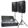 Skytec Complete 700W DJ Bluetooth Set reproboxů se stojany, zesilovačem a mixpultem