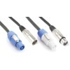 Power Dynamics CX05-3 Audio Combi Cable Powerconnector B - XLR F / Powerconnector A - XLR M 3.0M