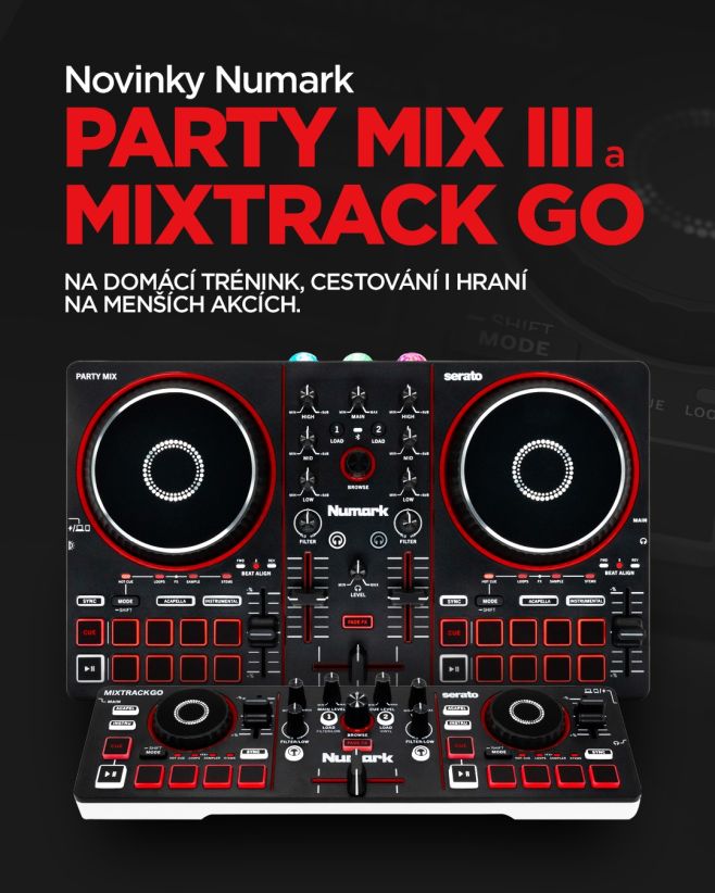 Představujeme nové verze ultrapřenosných MIDI kontrolerů Numark – PARTY MIX III a MIXTRACK GO. 🔥 Oproti předešlé generaci...