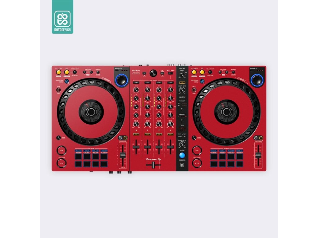 Doto Design Skin DDJ-FLX6 FULL COLORS Aurora Red
