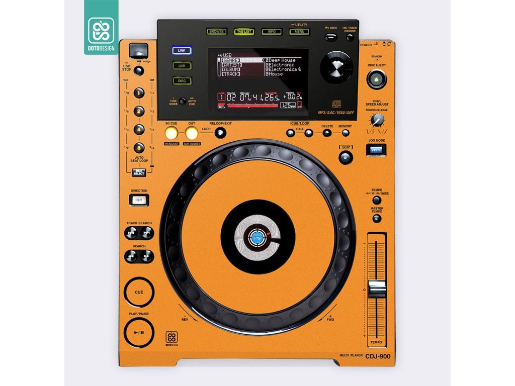 Doto Design Skin CDJ-900 FULL COLORS Sunset Orange