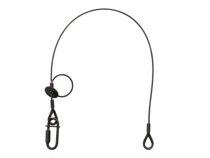 Linka zabezpieczająca Bond 3mm x 600mm z karabińczykiem, czarny