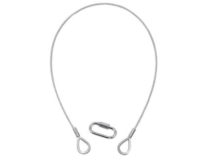 Eurolite Linka zabezpieczająca 3 x 600 mm, do 5 kg, srebrna, karabińczyk typ A