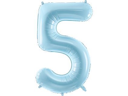 PartyDeco Balon foliowy numer 5, 86cm light blue
