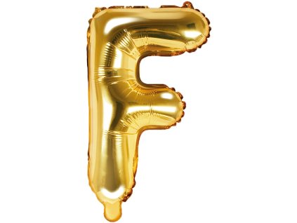 PartyDeco Balon foliowy litera F 35cm złoty