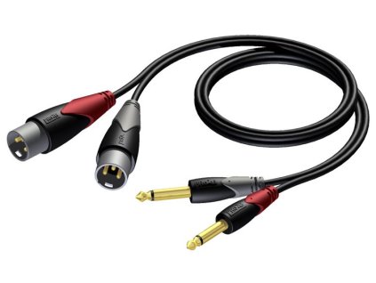 Procab CLA708/3 - 2x XLR M - 2x Jack 6.3 - 3m
