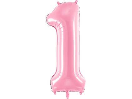 PartyDeco Balon foliowy numer 1, 86cm różowy