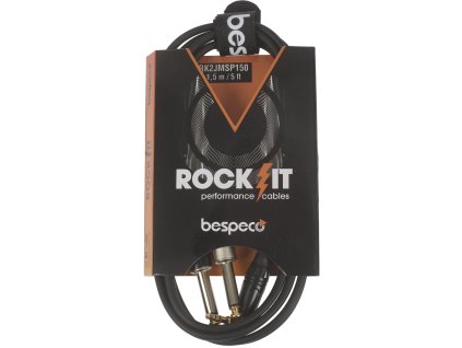 Bespeco ROCKIT Interlink Kabel Jack 3,5 TRS M 90° - 2x Jack TS 1,5 m