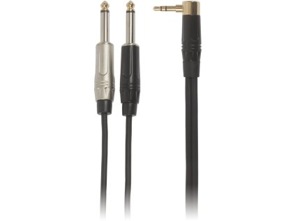 Bespeco ROCKIT Interlink Cable Jack 3,5 TRS M 90° - 2x Jack TS 5 m
