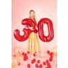 PartyDeco Foliový balón číslo 1, 86cm červený