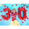 PartyDeco Foliový balón číslo 4, 86cm červený