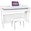 V-TONE 1 WH Stołek do pianina, biała skóra ekologiczna