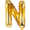 PartyDeco Balon foliowy litera N 35cm złoty