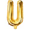 PartyDeco Balon foliowy litera U 35cm złoty