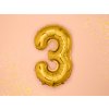 PartyDeco Balon foliowy numer 3, 35cm złoty