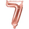 PartyDeco Balon foliowy numer 7, 35cm różowe złoto