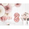 PartyDeco Balon foliowy numer 8, 35 cm, różowo-złoty