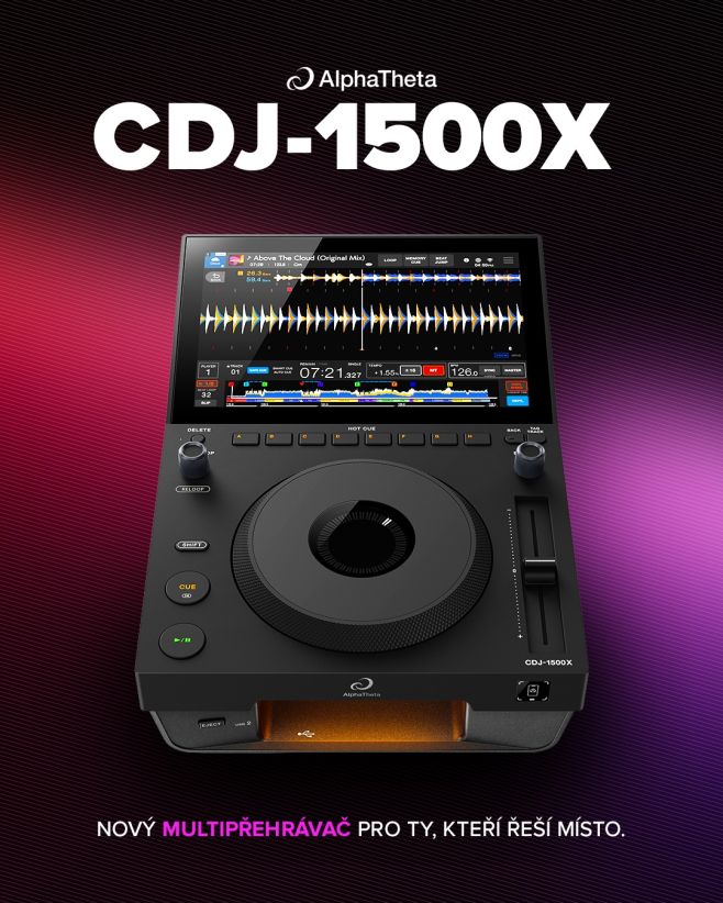 Baby CDJ-3000X je tady. Představujeme AlphaTheta CDJ-1500X – poloviční multipřehrávač pouze názvem, rozhodně ne funkcemi...