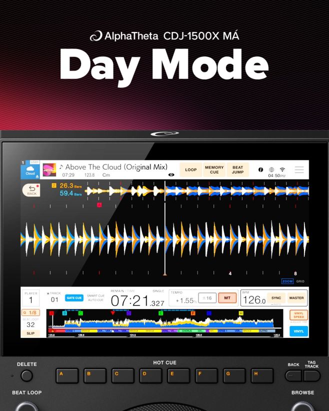 Day Mode? Né tak uplně...Pokud na CDJ-1500X přepneš UI na denní režim, změní se jen necelá polovina displeje. Viděli jsme...