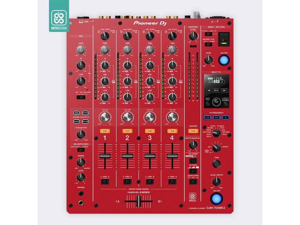Doto Design Skin DJM-750 MK2 FULL COLORS Aurora Red