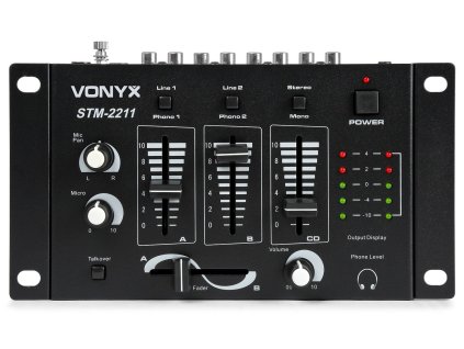 Vonyx STM-2211B 4-Kanálový mixážny pult, čierny