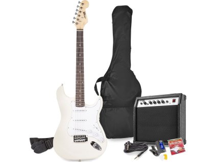 MAX GigKit Set elektrickej gitary so zosilňovačom, biely