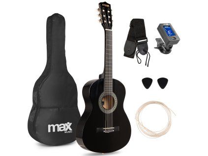 MAX SoloArt Junior 3/4 Classic guitar pack, black