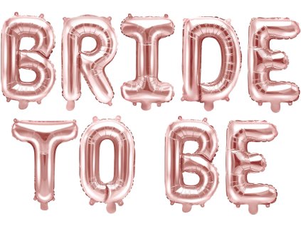 PartyDeco Fóliový balón Bride to be 340x35cm ružovo zlatý