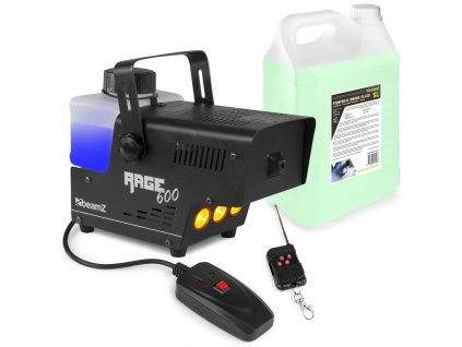 BeamZ RAGE 600LED Set výrobníka hmly 600W s náplňou 5L
