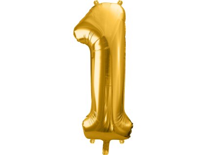 PartyDeco Fóliový balón číslo 1, 86cm zlatý