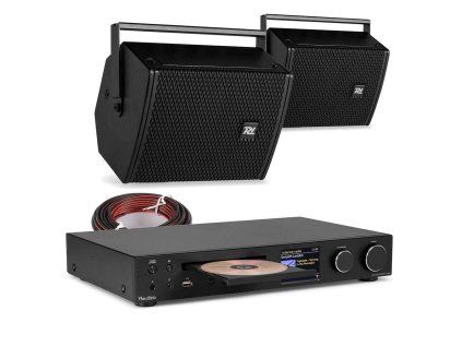 power dynamics pdw5b passive speaker kit with bolzano tuner and cables black