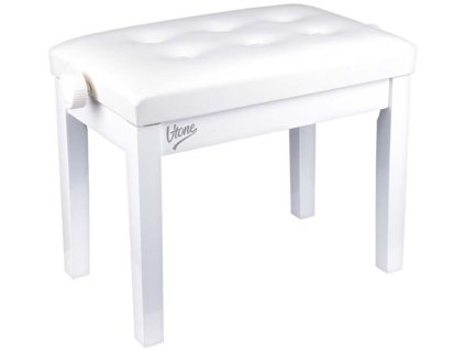 V-TONE 1 WH Klavírna stolička, biela eko koža