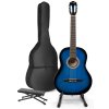 MAX SoloArt Klasická akustická gitara so stojanom a opierkou nôh - Farba modrá