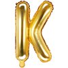 PartyDeco Fóliový balón písmeno K 35cm zlatý