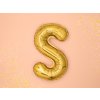 PartyDeco Fóliový balón písmeno S 35cm zlatý