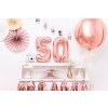 PartyDeco Fóliový balón číslo 0 35cm ružovo zlatý