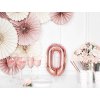 PartyDeco Fóliový balón číslo 0 35cm ružovo zlatý