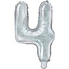 PartyDeco Fóliový balón číslo 4, 35cm holographic