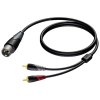 Procab CLA703/1.5 - 1x XLR M - 2x RCA - 1,5m