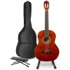 MAX SoloArt Klasická akustická gitara so stojanom a opierkou nôh - Farba hnedá