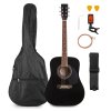 MAX SoloJam Súprava westernovej akustickej gitary so stojanom na noty - Farba čierna